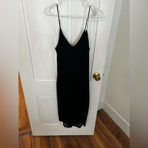 Black spaghetti strap midi dress